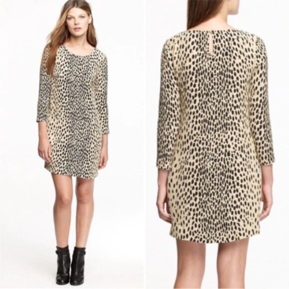 J. Crew Jules Leopard Shift Dress in Wildcat Leopard Print Size 2 - Picture 2 of 12